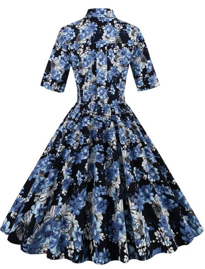 Vintage 1950 Kjole Blå