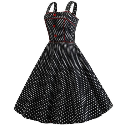 Vintage 1950 Kjole Svart