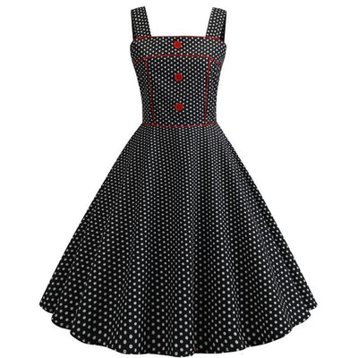 Vintage 1950 Kjole Svart