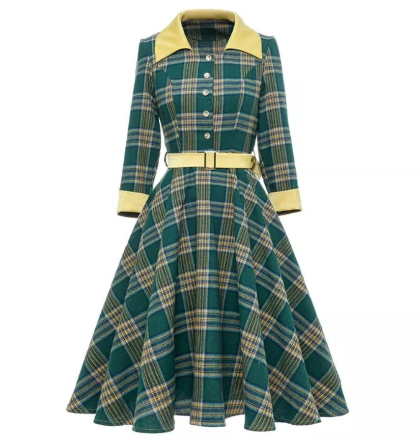 Vintage 3/4 Stripete Kjole