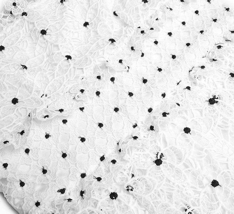 Vintage 40-Talls Hvit Prikkete Kjole