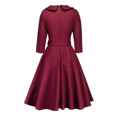 Vintage 50-Talls Burgund Kjole