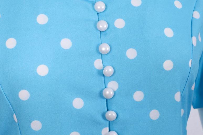 Vintage 50s Sky Polka Dot Dress