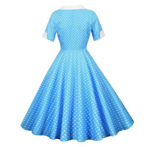 Vintage 50s Sky Polka Dot Dress