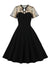 Vintage 50s Plus Size Svart Kjole
