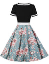 Vintage 60-Talls Svarte Blomsterkjole