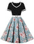 Vintage 60-Talls Svarte Blomsterkjole
