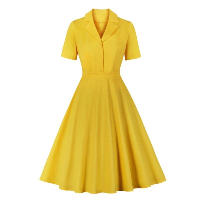 Vintage 50-Talls Gul Kjole