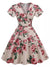 Vintage 60-Talls Beige Blomsterkjole