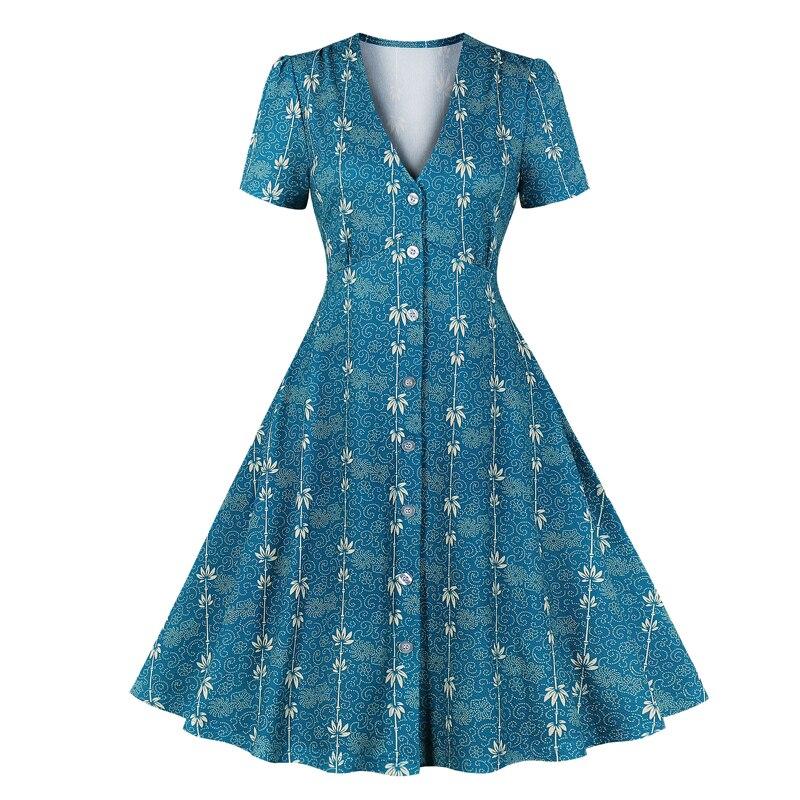 Vintage 60-Talls Landsblå Kjole