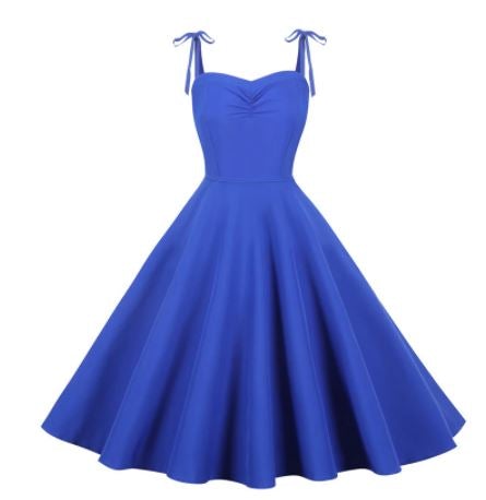 Vintage 60-Talls Elegant Blå Kjole