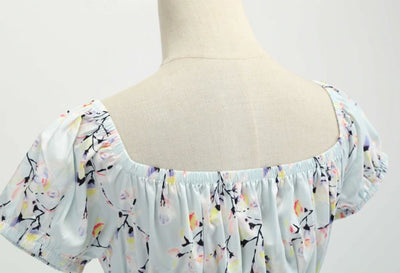 Vintage 60-Talls Blå Blomsterkjole