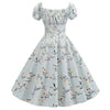 Vintage 60-Talls Blå Blomsterkjole