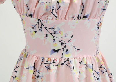 Vintage 60-Talls Rosa Blomsterkjole