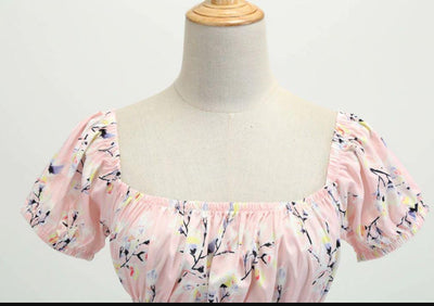Vintage 60-Talls Rosa Blomsterkjole