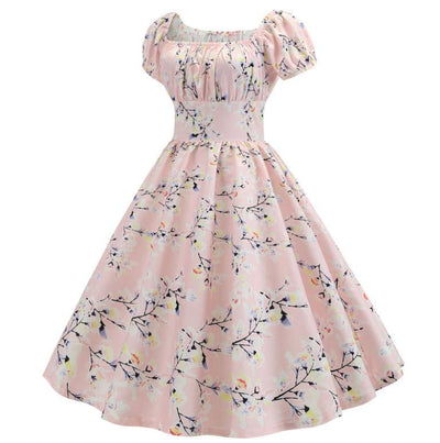 Vintage 60-Talls Rosa Blomsterkjole