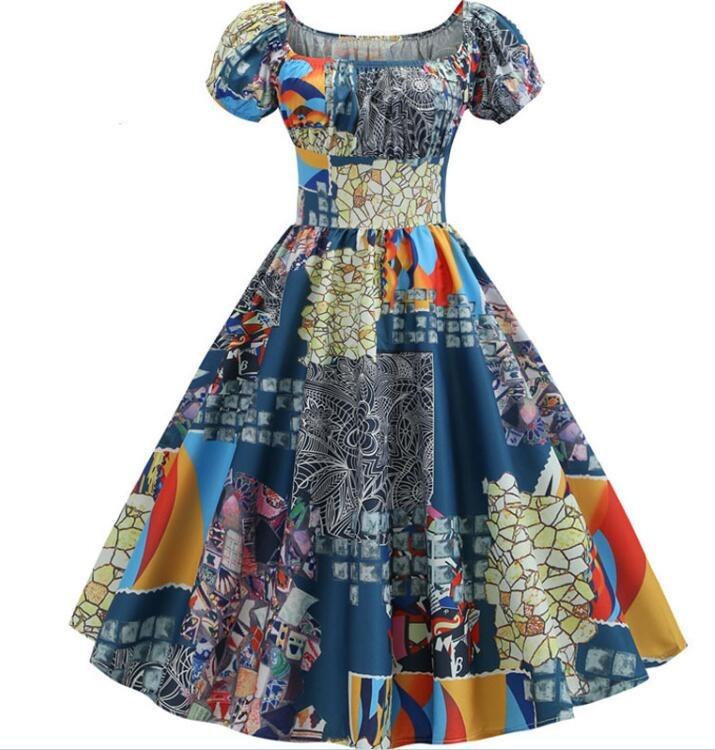 Vintage Patchworkkjole Fra 60-Tallet