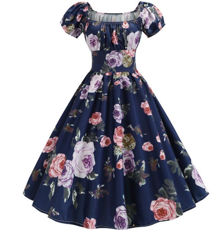 Vintage 60-Talls Kjole Roser
