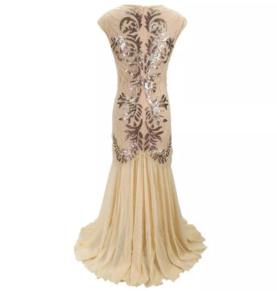 Vintage Art Deco Beige Kjole Fra 1920-Tallet