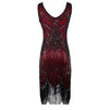 Vintage 20-Talls Gatsby-Kjole Burgundy