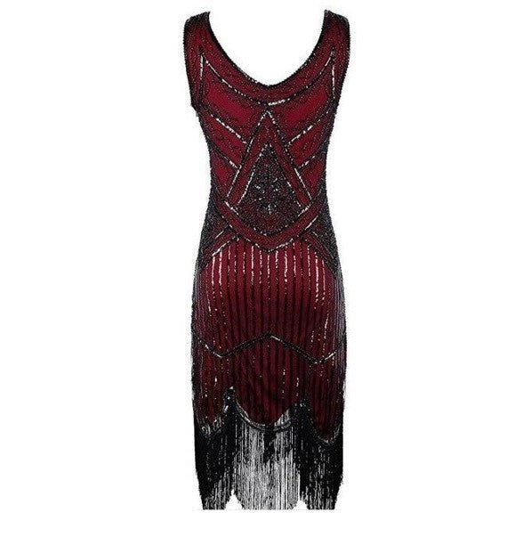 Vintage 20-Talls Gatsby-Kjole Burgundy
