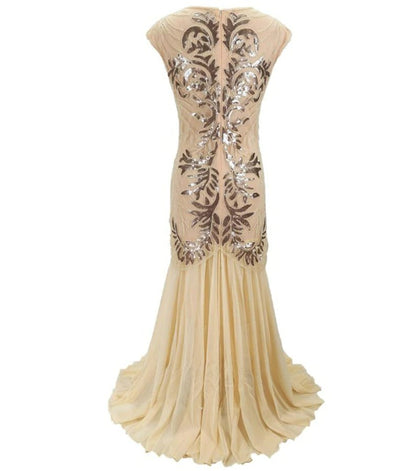 Vintage 20-Talls Retro Kjole Beige