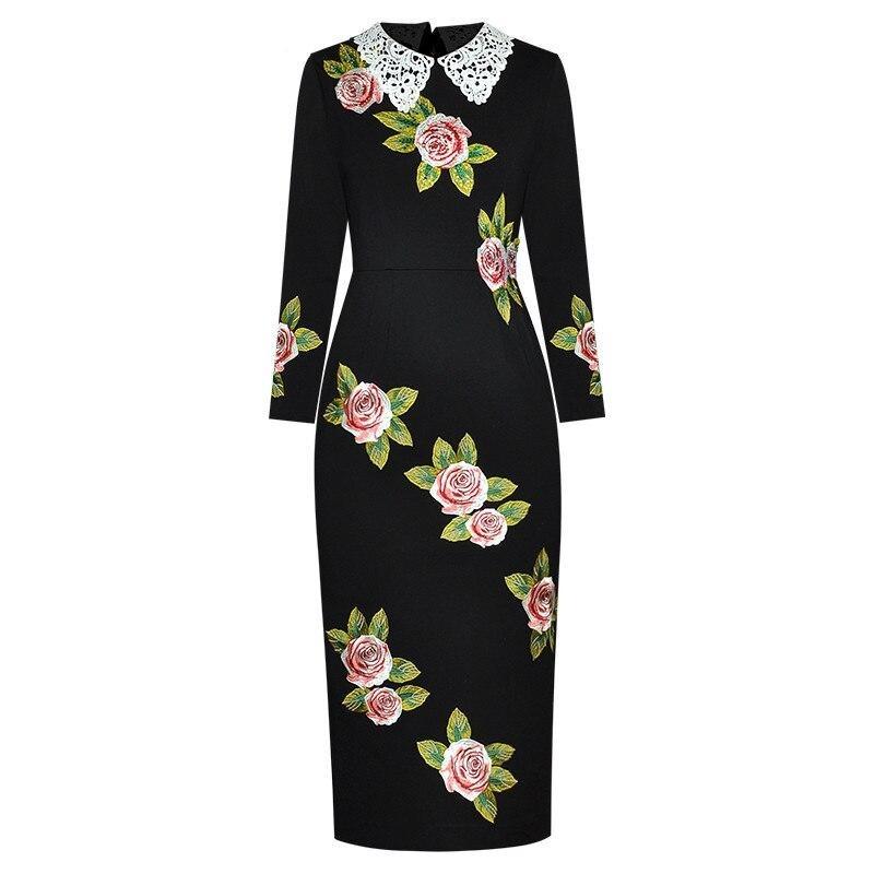 Vintage 40-Talls Kjole Store Roser