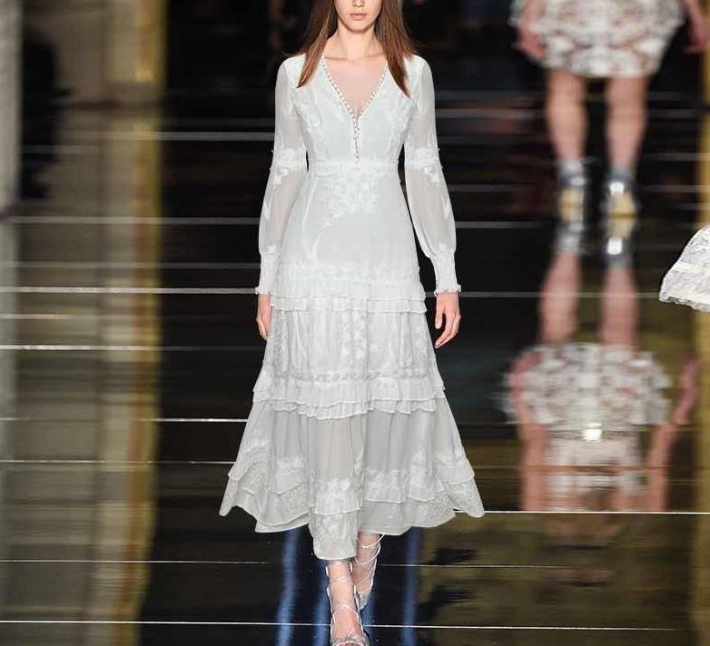 Vintage Hvit Lanternekjole Fra 40-Tallet