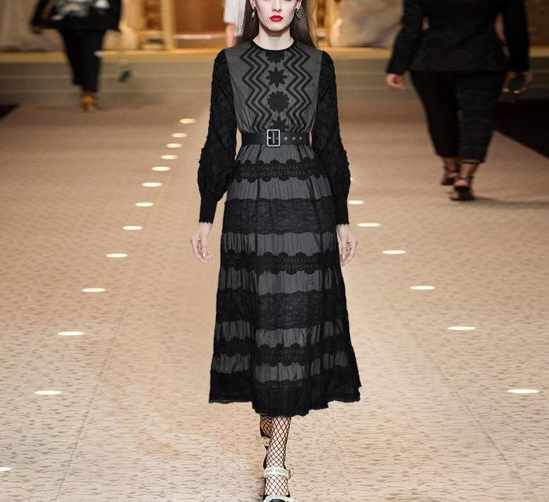 Vintage Kjole Med Lanterneermer Fra 40-Tallet