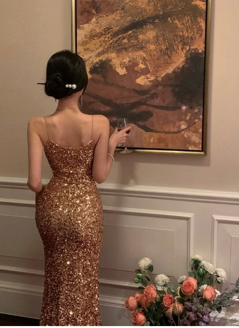 Vintage 40-Talls Bodycon Kjole Khaki