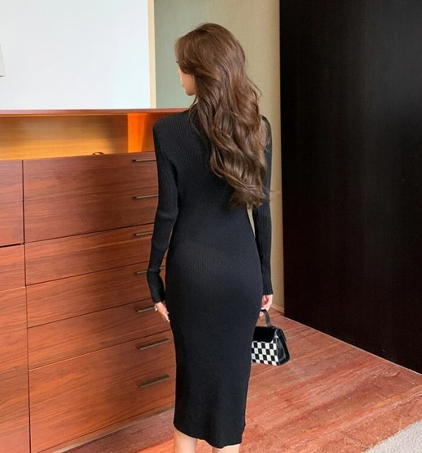 Vintage 40-Talls Svart Bodycon-Kjole