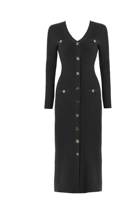 Vintage 40-Talls Svart Bodycon-Kjole