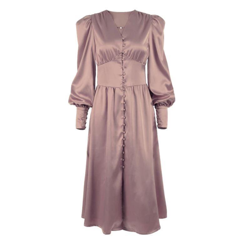 Vintage 40-Talls Brun Satengkjole