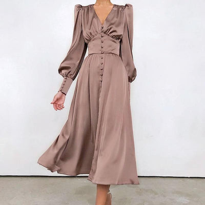 Vintage 40-Talls Brun Satengkjole