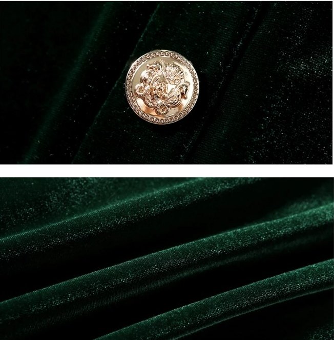 Vintage 40-Talls Grønn Fløyelskjole