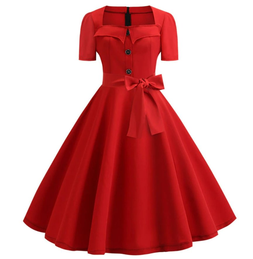 Vintage 50-Talls Rød Kjole