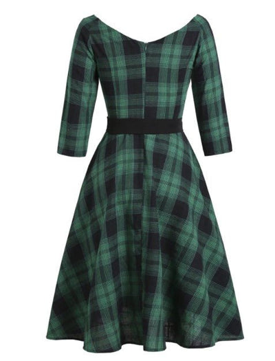 Vintage 50-Talls Tartan-Kjole