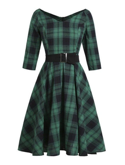 Vintage 50-Talls Tartan-Kjole