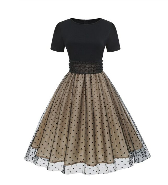 Preppy Vintage Kjole Svart