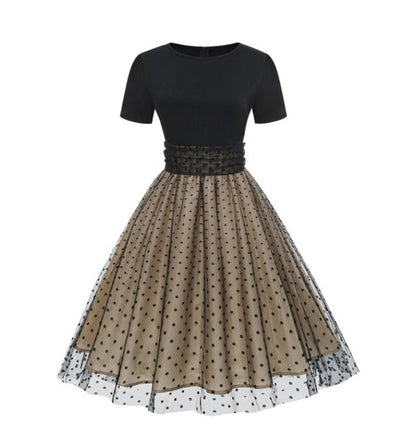 Preppy Vintage Kjole Svart