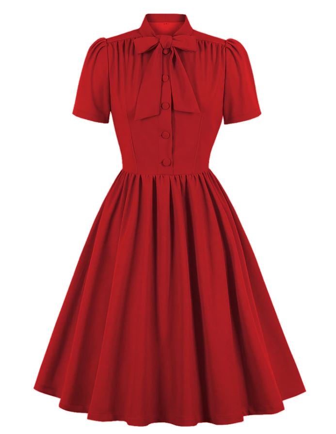 Preppy Rød Vintage Kjole