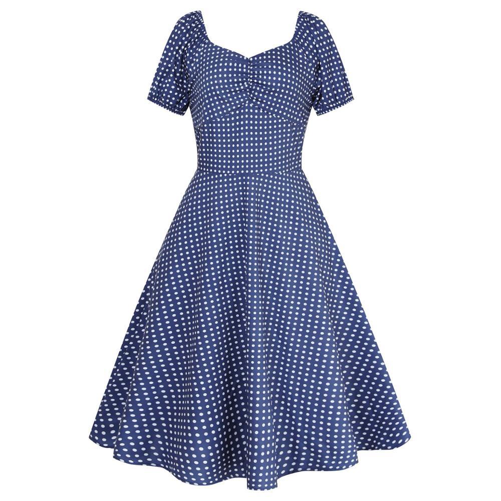 50-Talls Kongeblå Kjole