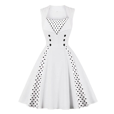 Vintage Hvit Rockabilly Kjole