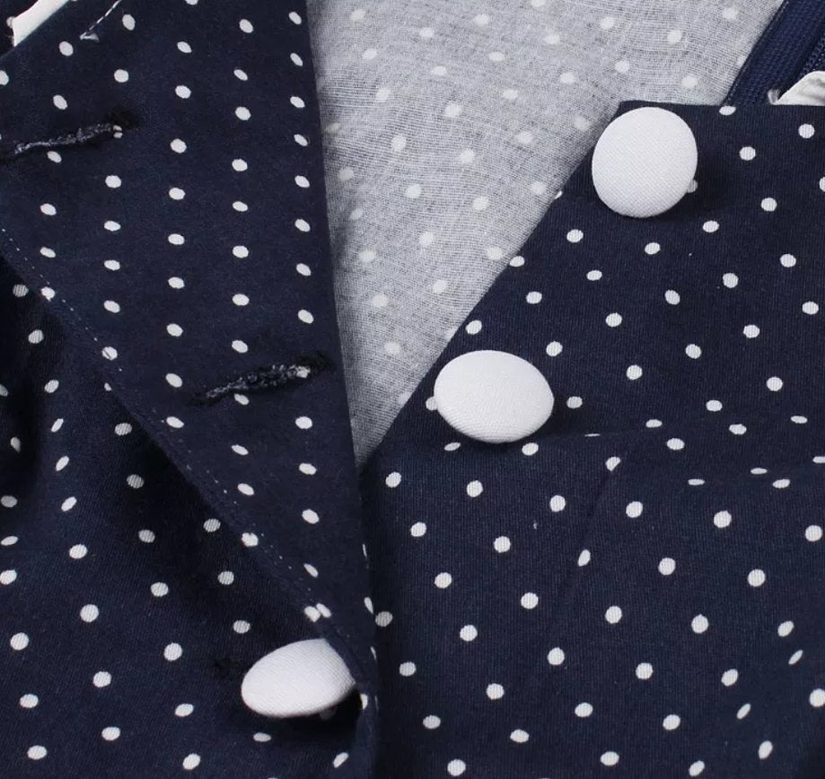 Vintage Blå Blondekjole