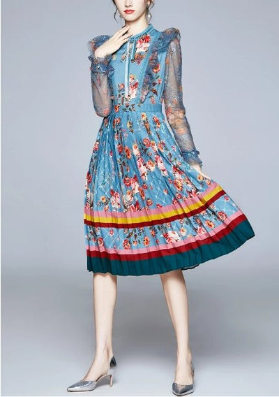 Vintage Porselensblå Kjole