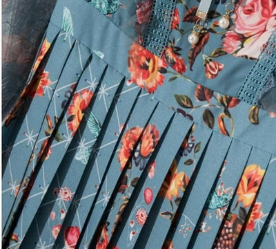 Vintage Porselensblå Kjole