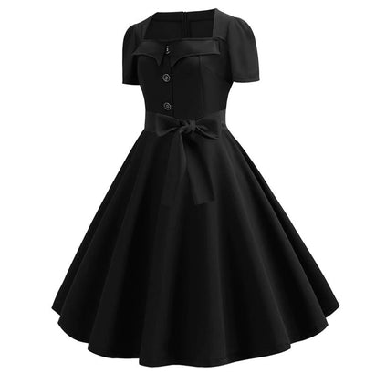 Vintage Boogie Woogie Kjole Svart