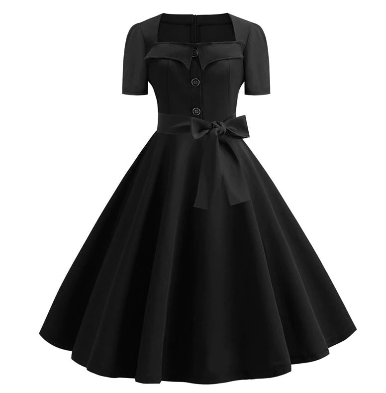 Vintage Boogie Woogie Kjole Svart