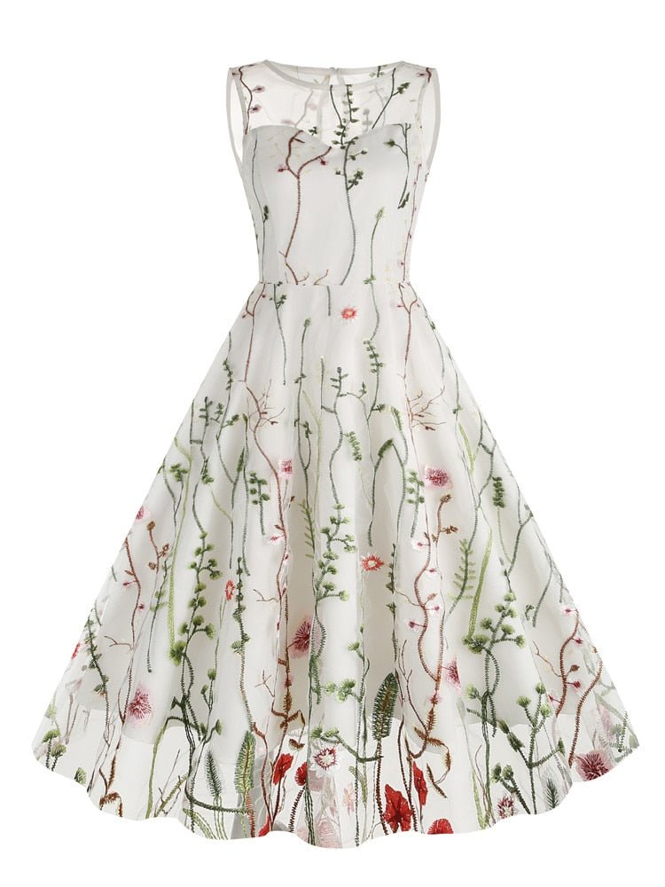 Vintage Burgunder Broderikjole