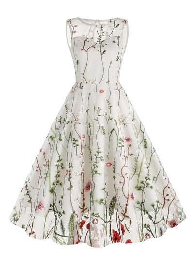 Vintage Burgunder Broderikjole